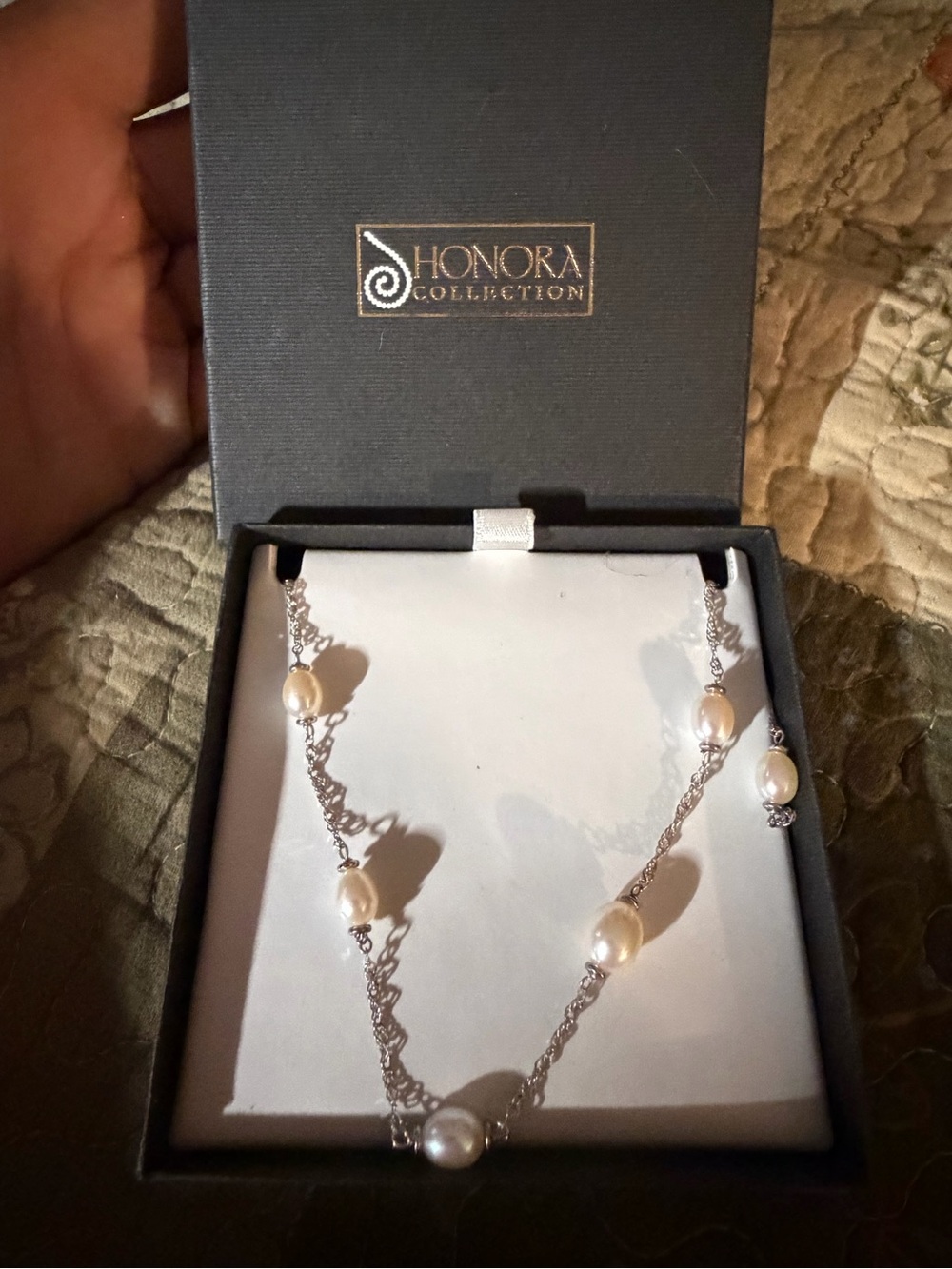 Honora Freshwater Pearl Necklace in White and Silver